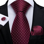 Kit Gravata Masculina DiBanGu com Lenço e Abotoaduras