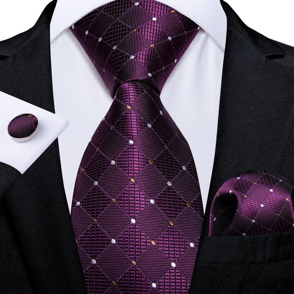 Kit Gravata Masculina DiBanGu com Lenço e Abotoaduras