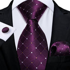 Kit Gravata Masculina DiBanGu com Lenço e Abotoaduras