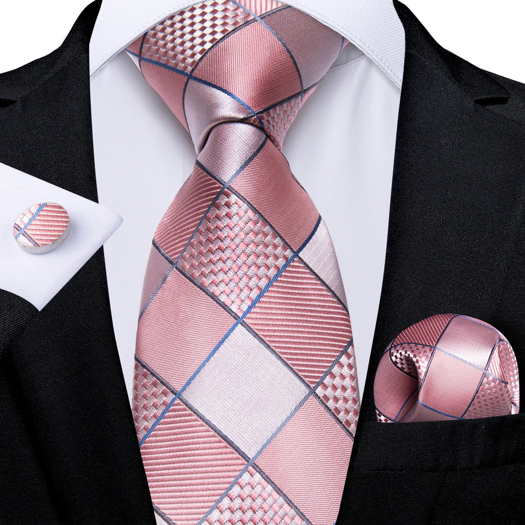 Kit Gravata Masculina DiBanGu com Lenço e Abotoaduras