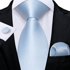 Kit Gravata Masculina DiBanGu com Lenço e Abotoaduras