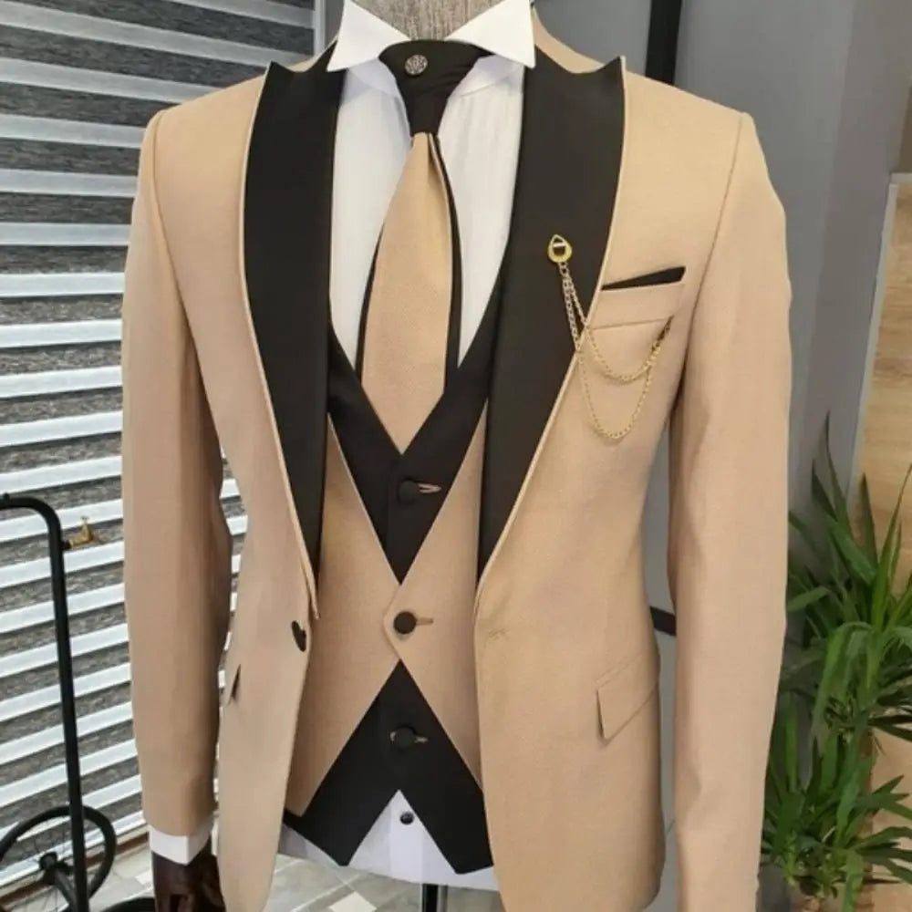 Terno Masculino 3 Peças com Blazer, Colete e Calça
