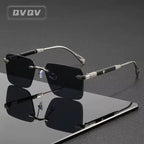 Óculos de Sol Sem Aro Quadrado Unissex com Lentes Degradê UV400
