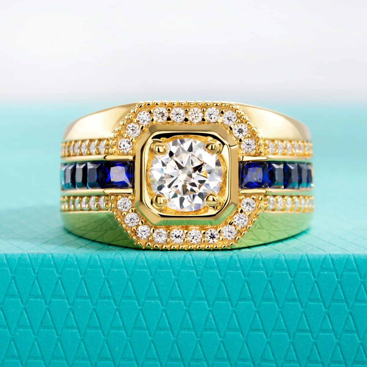 Anel Masculino AnuJewel em Prata 925 com Moissanita 1 ct
