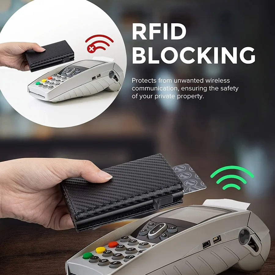 Carteira Slim com Ejetor Automático e RFID