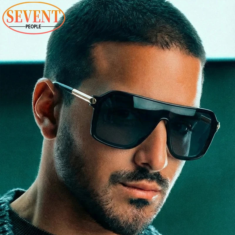 Óculos de Sol Masculino Shield Oversized com Lentes Degradê UV400