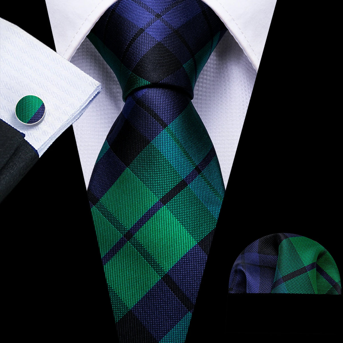 Kit Gravata Masculina e Lenço de Bolso Barry.Wang