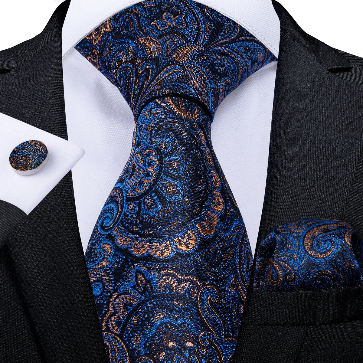 Conjunto Gravata Masculina Clássica 8 cm com Lenço de Bolso