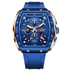 LIGE — Relógio Masculino de Luxo | Quadrado Quartz Cronógrafo Luminoso à Prova d'Água
