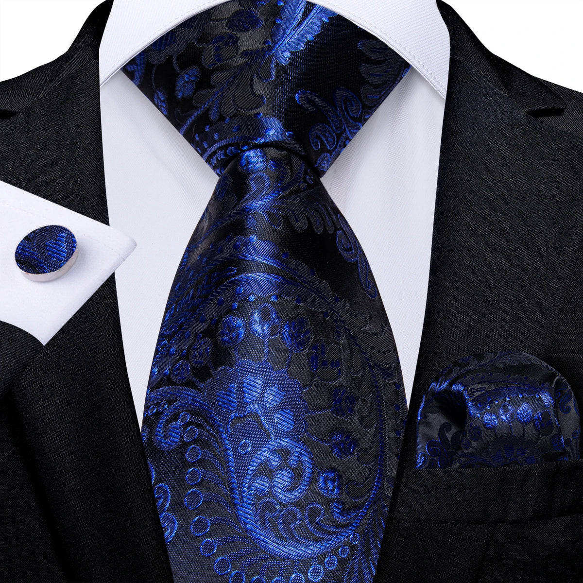 Conjunto Gravata Masculina Clássica 8 cm com Lenço de Bolso