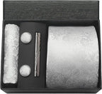 Kit Gravata Masculina Paisley com Lenço e Abotoaduras