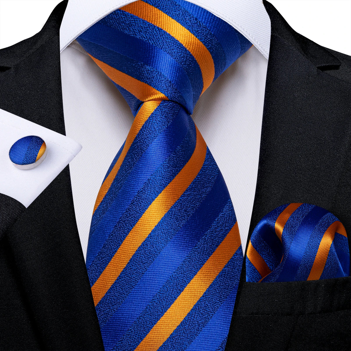 Conjunto Gravata Masculina Clássica 8 cm com Lenço de Bolso