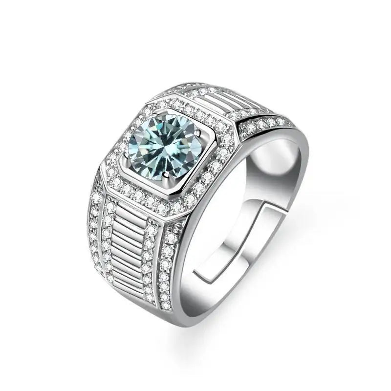 Anel Masculino em Prata 925 Ajustável