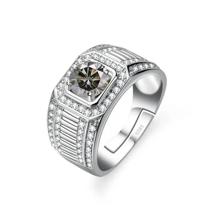 Anel Masculino em Prata 925 Ajustável