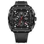 LIGE — Relógio Masculino de Luxo | Quadrado Quartz Cronógrafo Luminoso à Prova d'Água