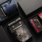 Kit Gravata Masculina Paisley com Lenço e Abotoaduras