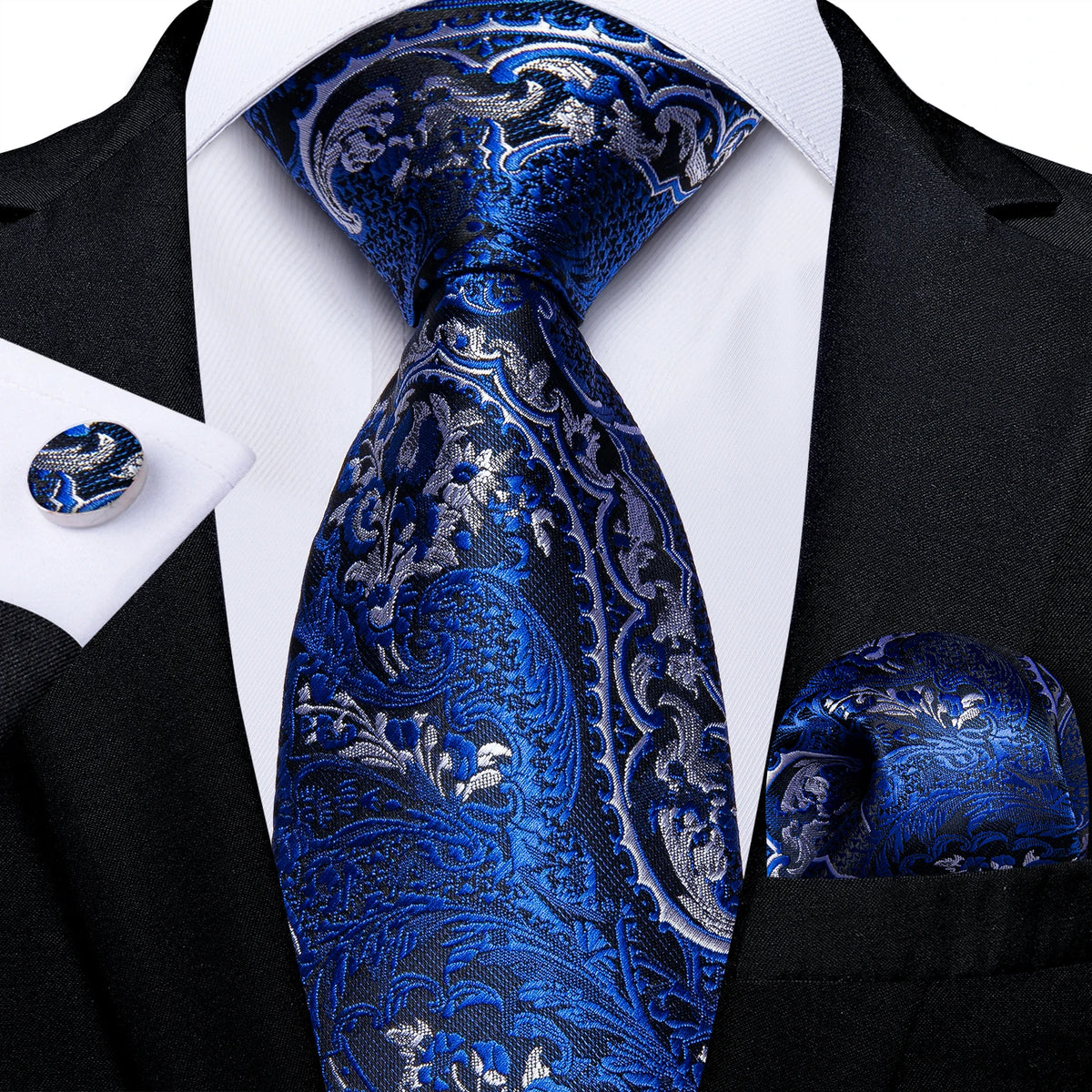 Conjunto Gravata Masculina Clássica 8 cm com Lenço de Bolso