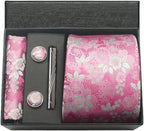 Kit Gravata Masculina Paisley com Lenço e Abotoaduras