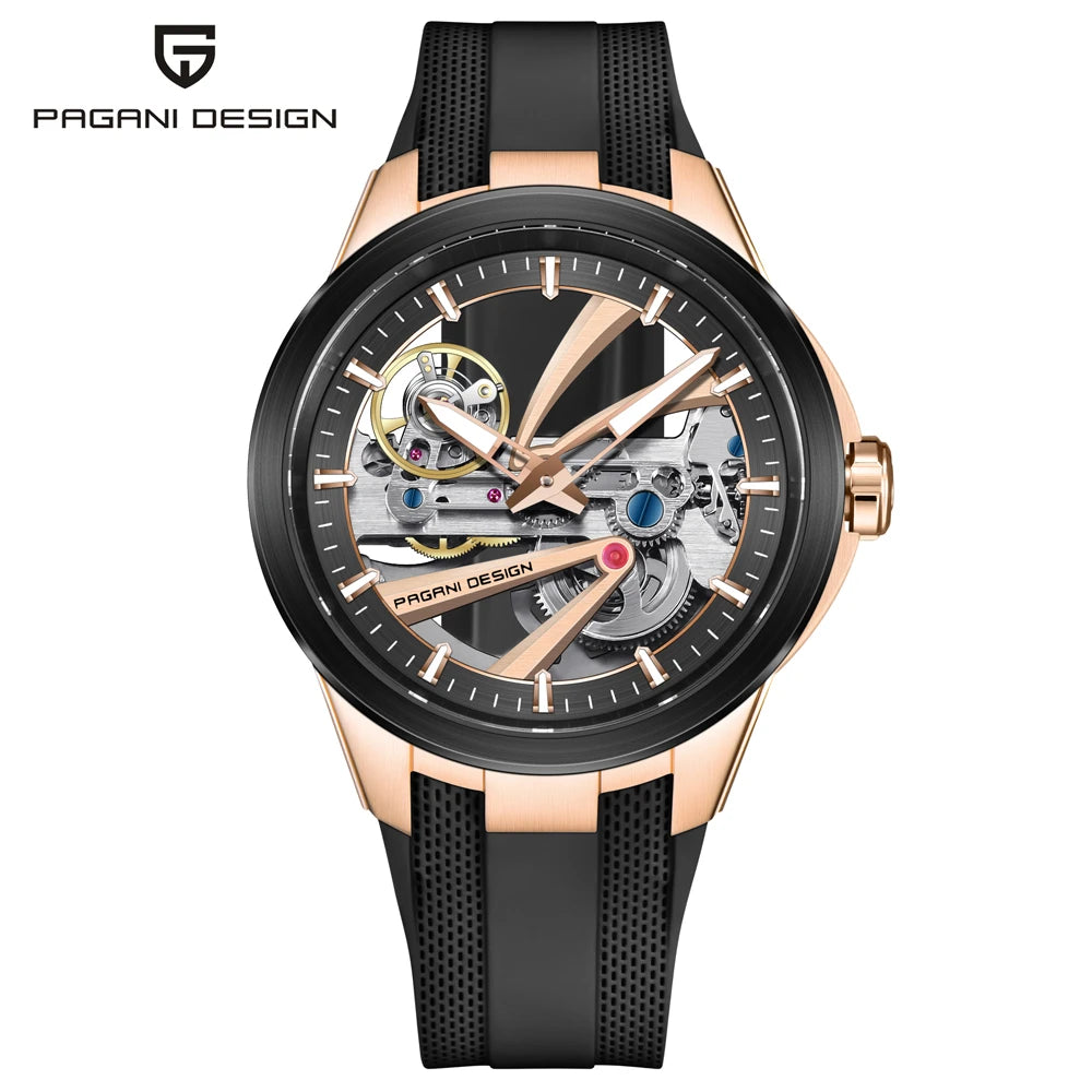Relógio Masculino Automático Skeleton PAGANI DESIGN PD-YS030 | Safira AR | 10 Bar