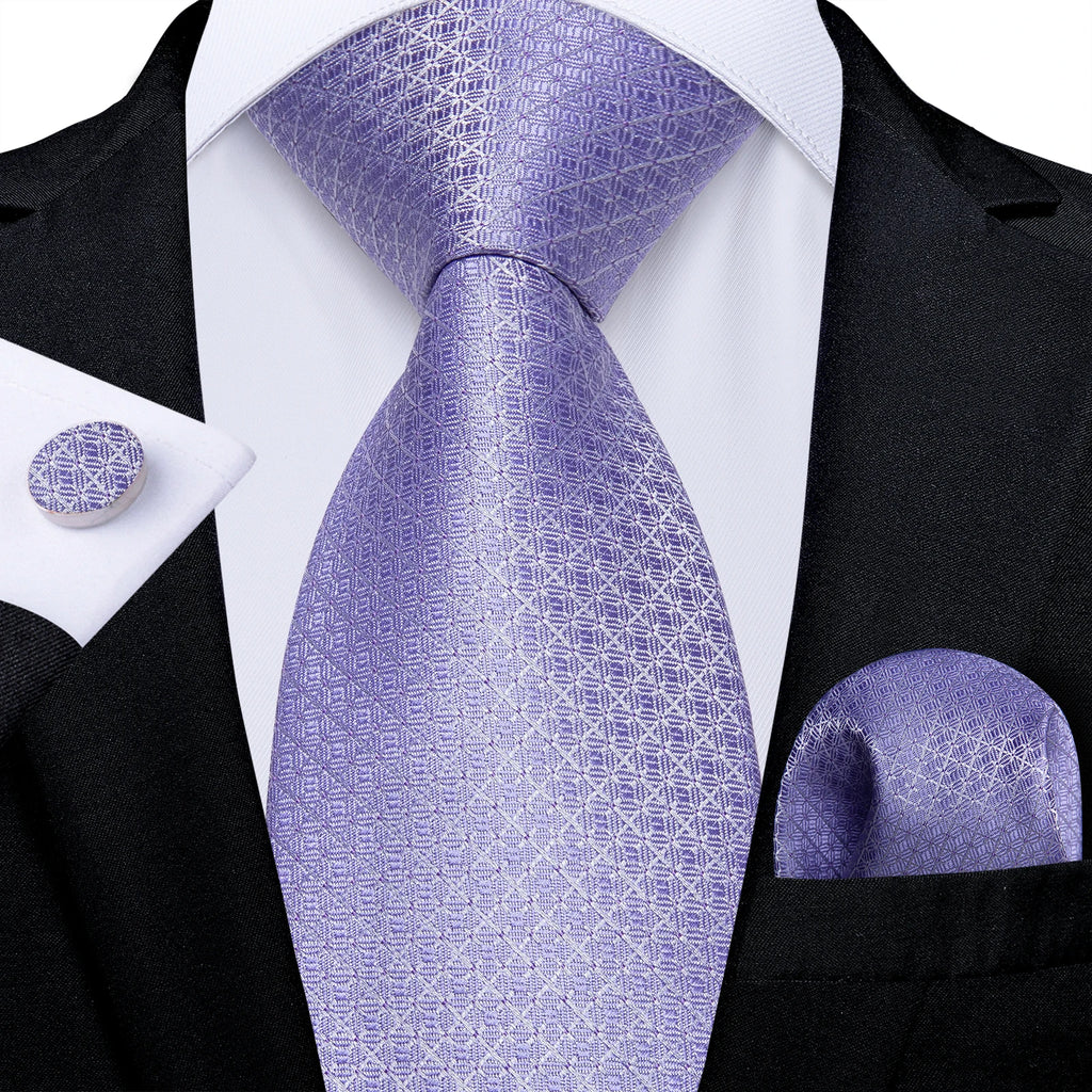 Kit Gravata Masculina DiBanGu com Lenço e Abotoaduras