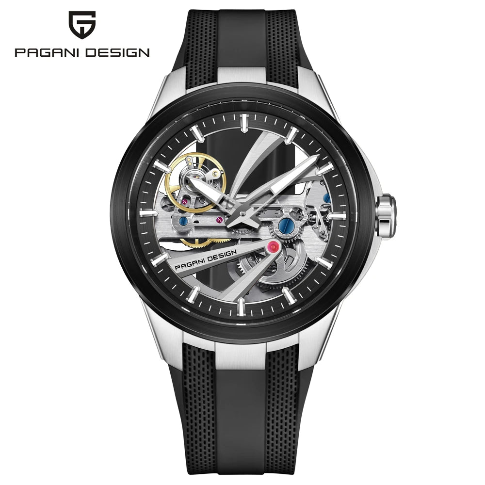 Relógio Masculino Automático Skeleton PAGANI DESIGN PD-YS030 | Safira AR | 10 Bar