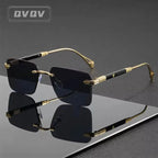 Óculos de Sol Sem Aro Quadrado Unissex com Lentes Degradê UV400