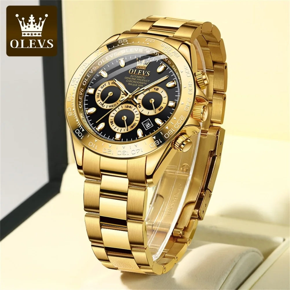 Relógio Masculino OLEVS 6638 Automático em Aço Inoxidável