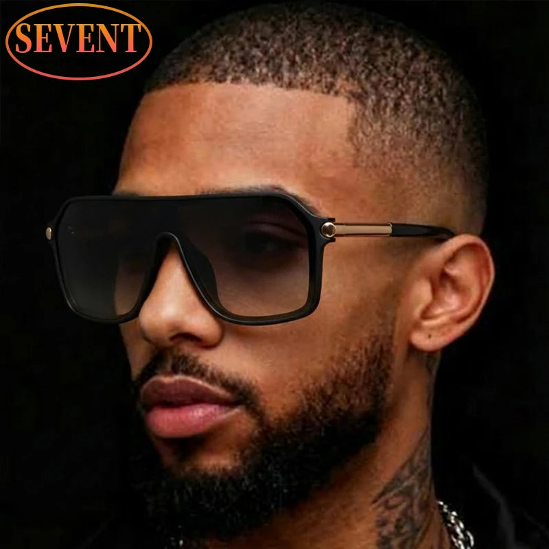 Óculos de Sol Masculino Shield Oversized com Lentes Degradê UV400