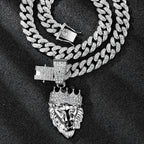 Colar Masculino Leão com Coroa 3D – Estilo Hip Hop