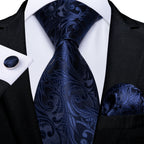 Conjunto Gravata Masculina Clássica 8 cm com Lenço de Bolso