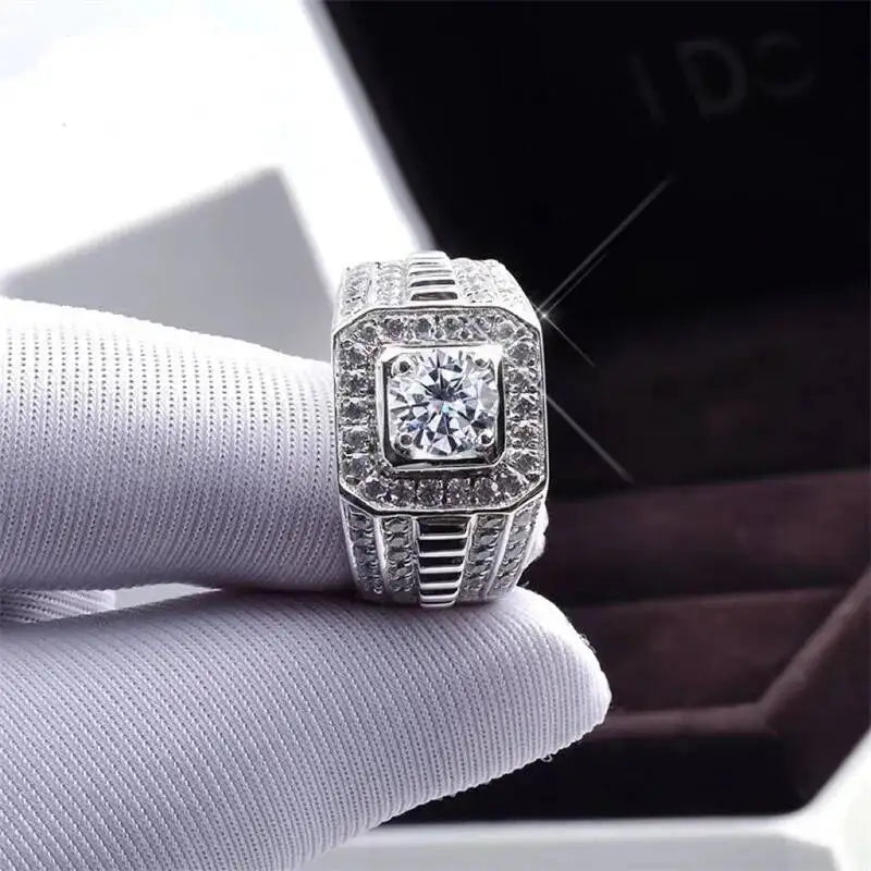 Anel Masculino em Prata 925 Ajustável