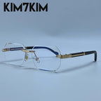 Óculos de Sol Masculino Sem Aro Geométrico com Lentes Degradê UV400