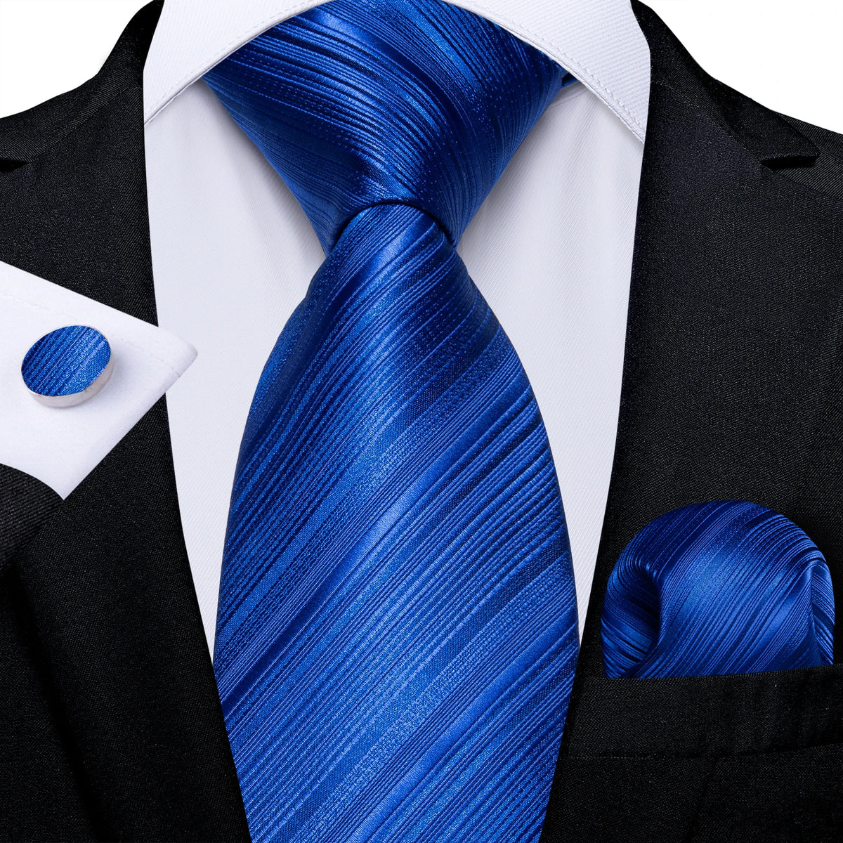 Conjunto Gravata Masculina Clássica 8 cm com Lenço de Bolso