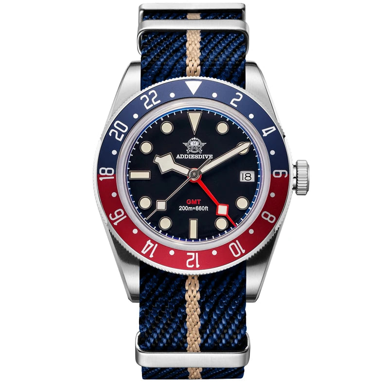 ADDIESDIVE GMT515-24H — Relógio Diver 200m BGW9