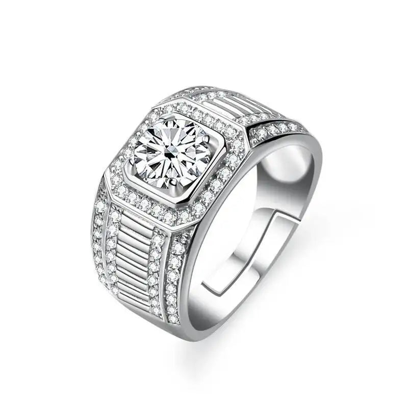 Anel Masculino em Prata 925 Ajustável