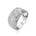 Anel Masculino em Prata 925 Ajustável