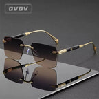 Óculos de Sol Sem Aro Quadrado Unissex com Lentes Degradê UV400