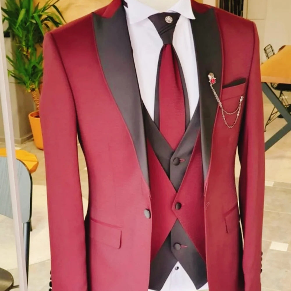 Terno Masculino 3 Peças com Blazer, Colete e Calça