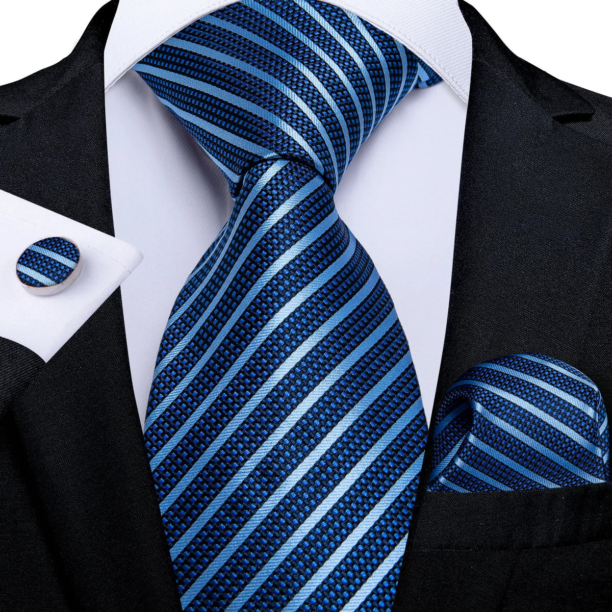 Conjunto Gravata Masculina Clássica 8 cm com Lenço de Bolso
