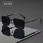 Óculos de Sol Sem Aro Quadrado Unissex com Lentes Degradê UV400