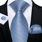 Conjunto Gravata Masculina Clássica 8 cm com Lenço de Bolso
