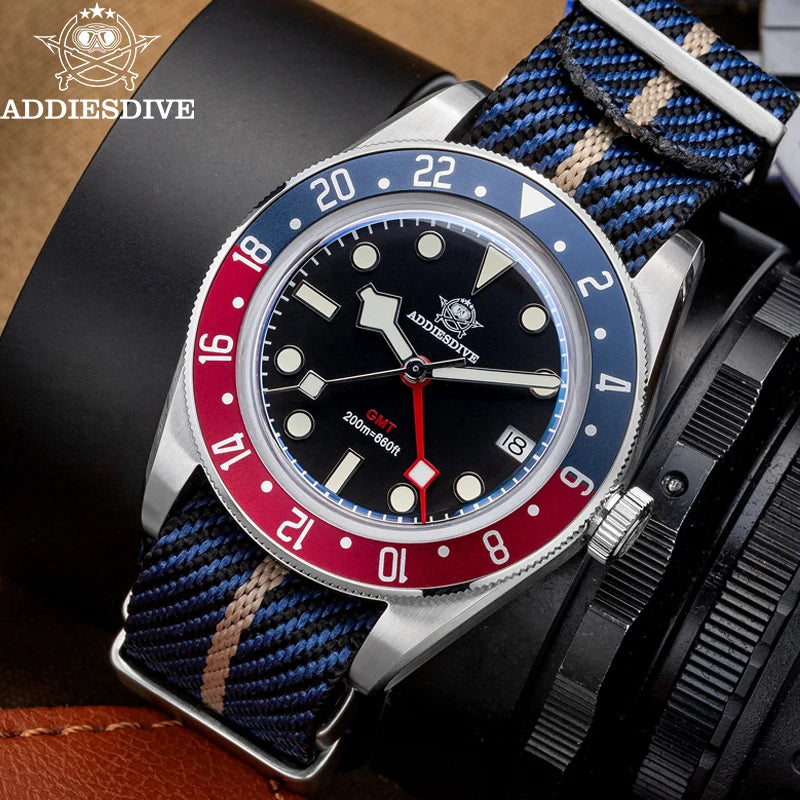 ADDIESDIVE GMT515-24H — Relógio Diver 200m BGW9