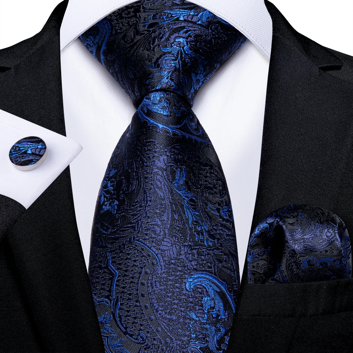 Conjunto Gravata Masculina Clássica 8 cm com Lenço de Bolso
