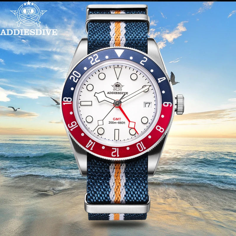 ADDIESDIVE GMT515-24H — Relógio Diver 200m BGW9