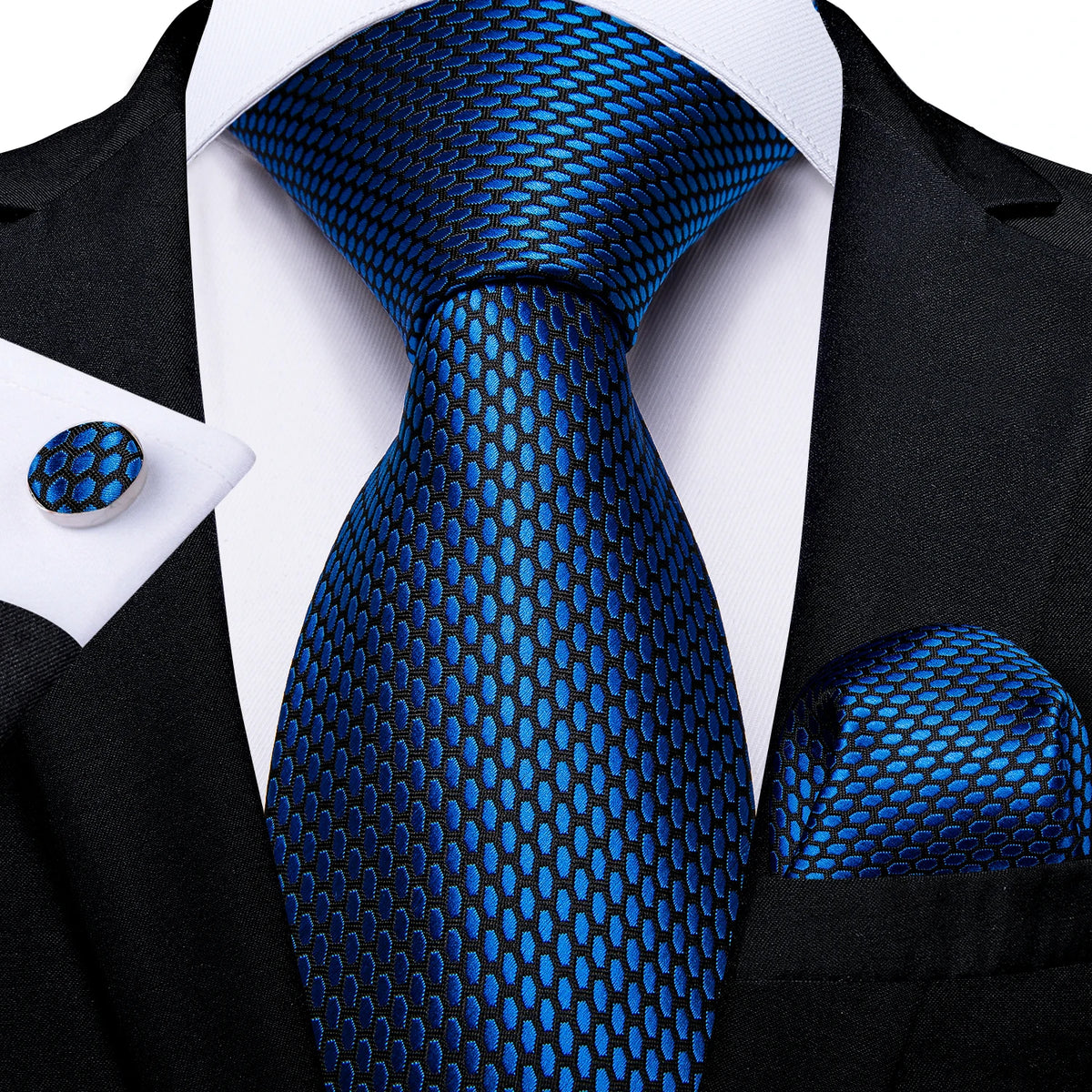 Conjunto Gravata Masculina Clássica 8 cm com Lenço de Bolso