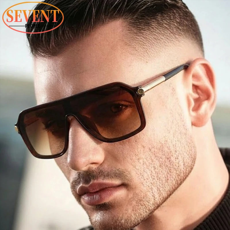Óculos de Sol Masculino Shield Oversized com Lentes Degradê UV400