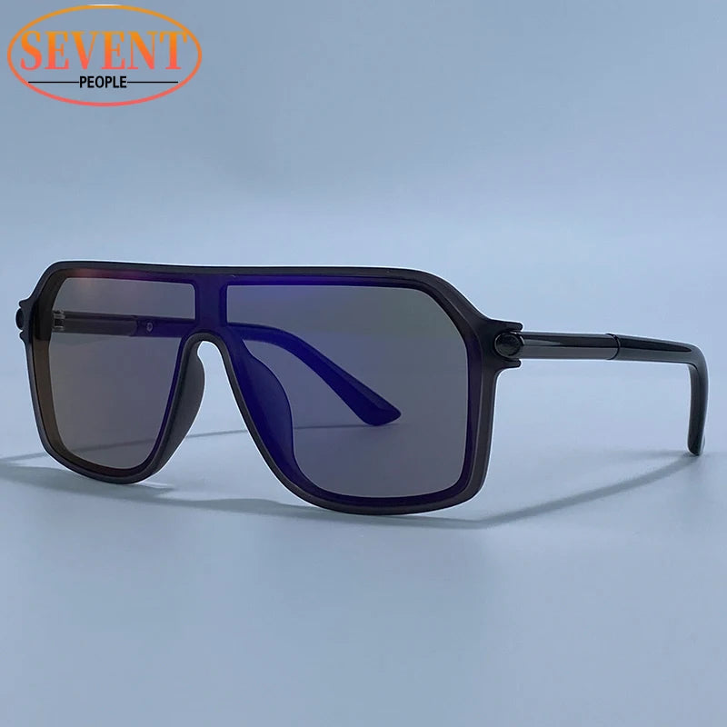 Óculos de Sol Masculino Shield Oversized com Lentes Degradê UV400