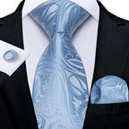 Conjunto Gravata Masculina Clássica 8 cm com Lenço de Bolso