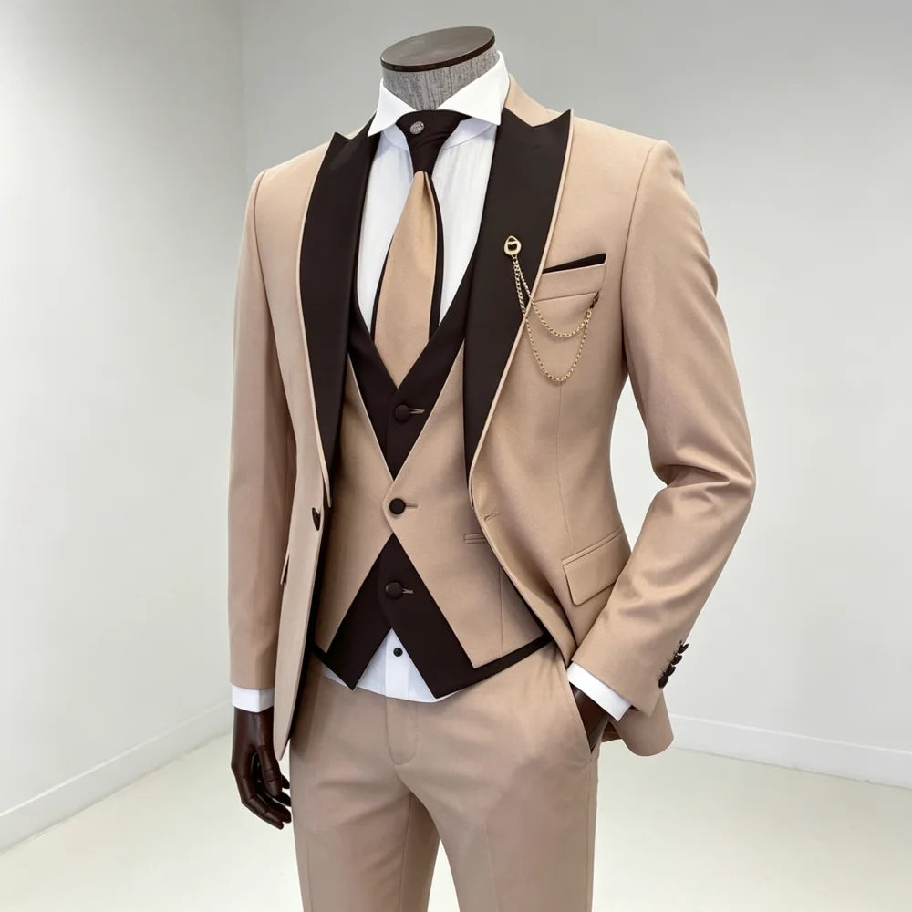 Terno Masculino 3 Peças com Blazer, Colete e Calça