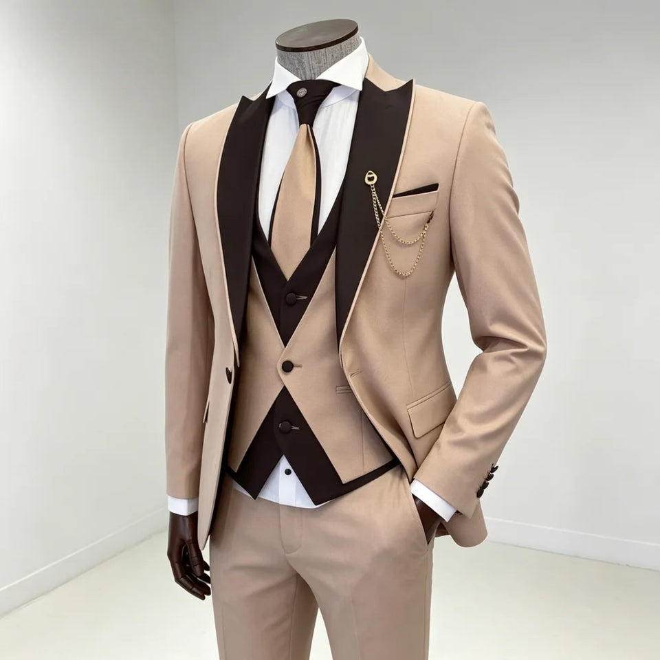 Terno Masculino 3 Peças com Blazer, Colete e Calça